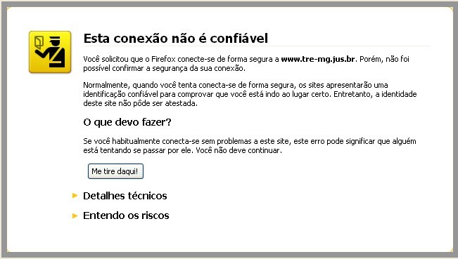 Erro exibido no Internet Explorer